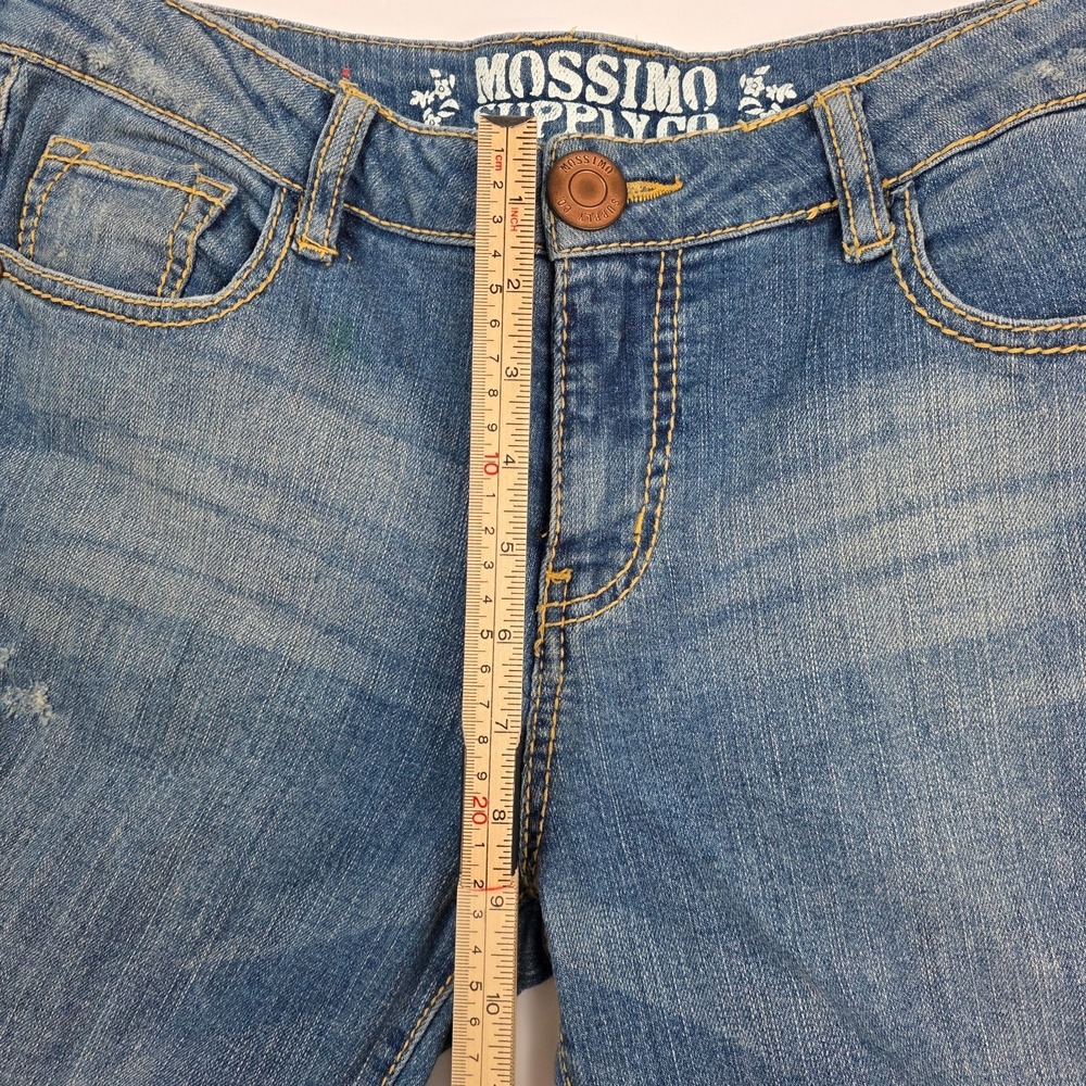 Mossimo Supply Co. Denim Distressed Patched Boyfiend Jeans - Size 9 - Picture 6 of 8